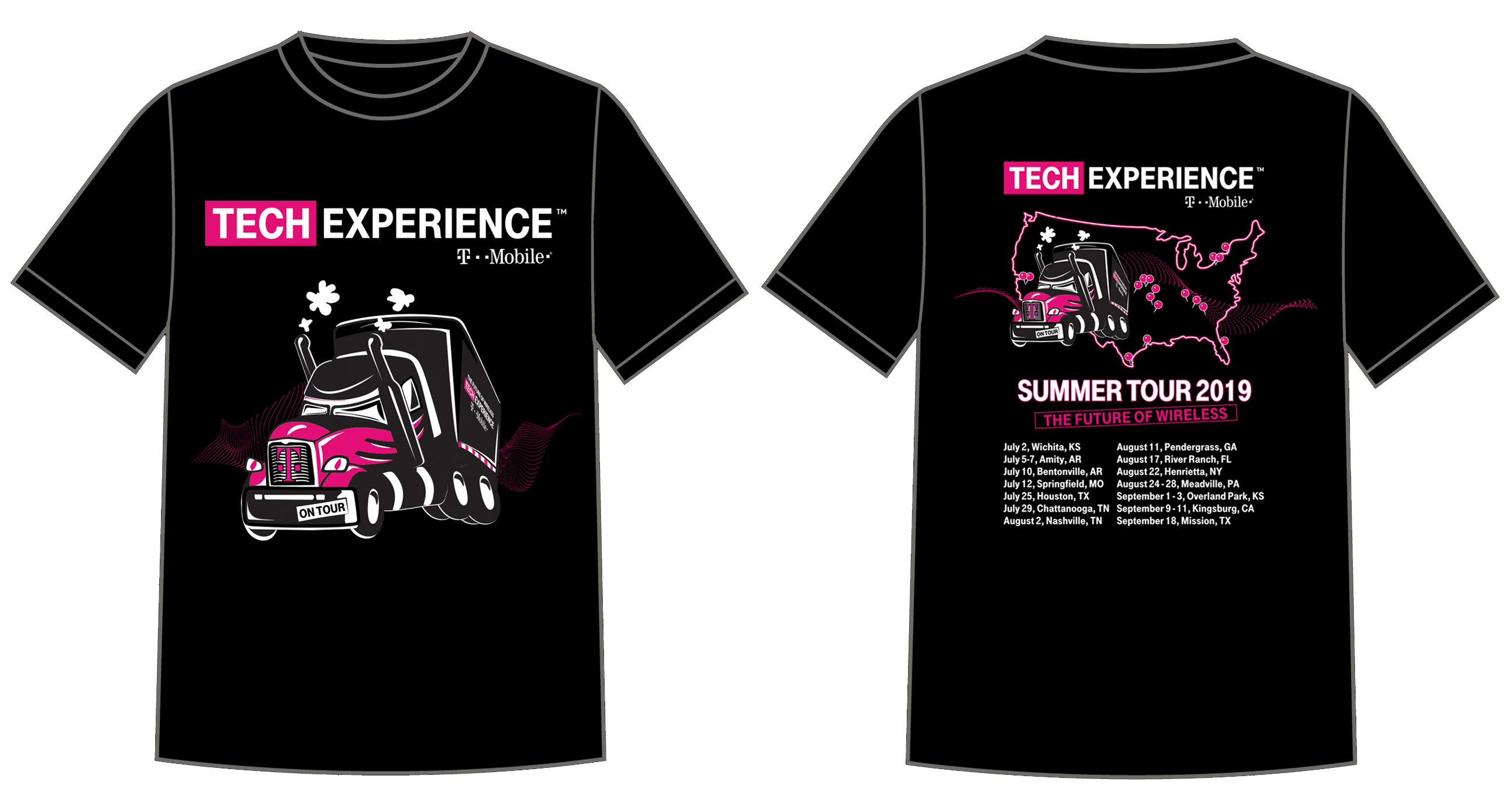 Summer Tour 2-Color Black Tee